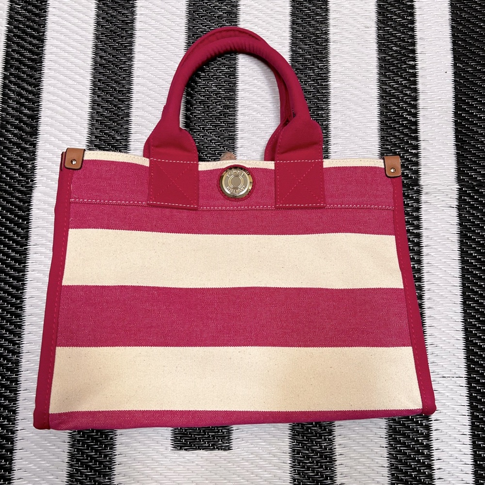 Tommy Hilfiger tote bag | Canvas Pink | white striped